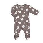 Coccoli Coccoli - Cotton Modal Marshmallow on Chocolate Zipper Footie