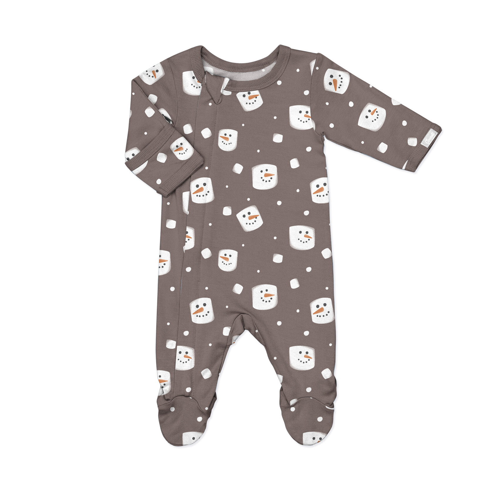Coccoli Coccoli - Cotton Modal Marshmallow on Chocolate Zipper Footie