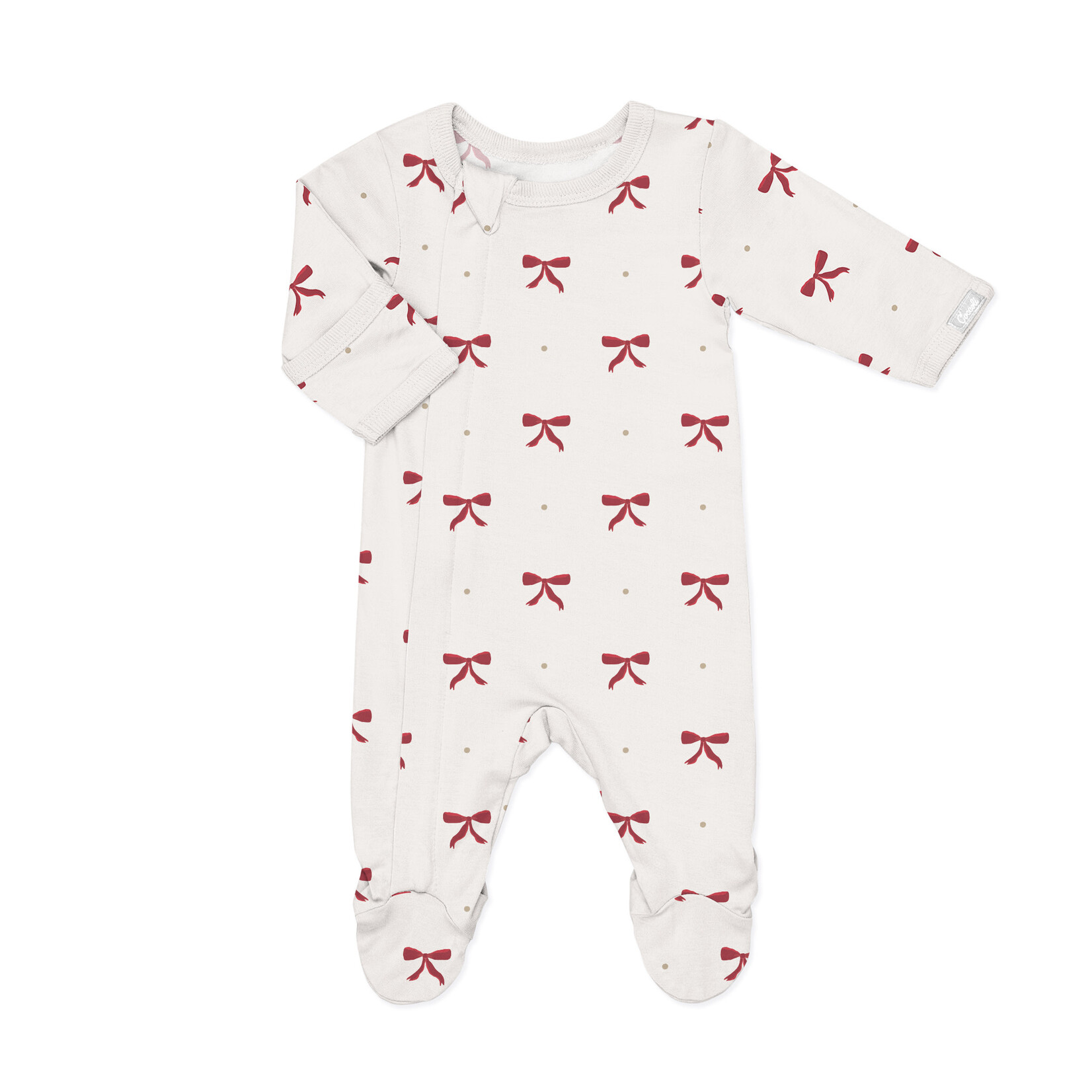Coccoli Coccoli - Cotton Modal  Bows On Whisper Zipper Footie