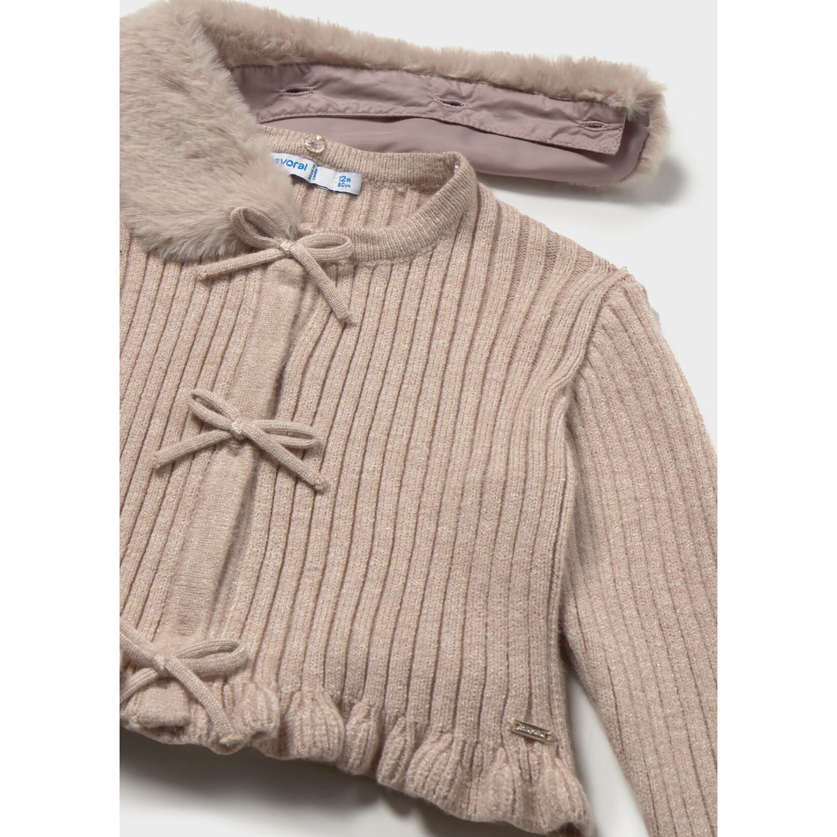 Mayoral Mayoral -  Faux Fur Collar Cardigan (2386)