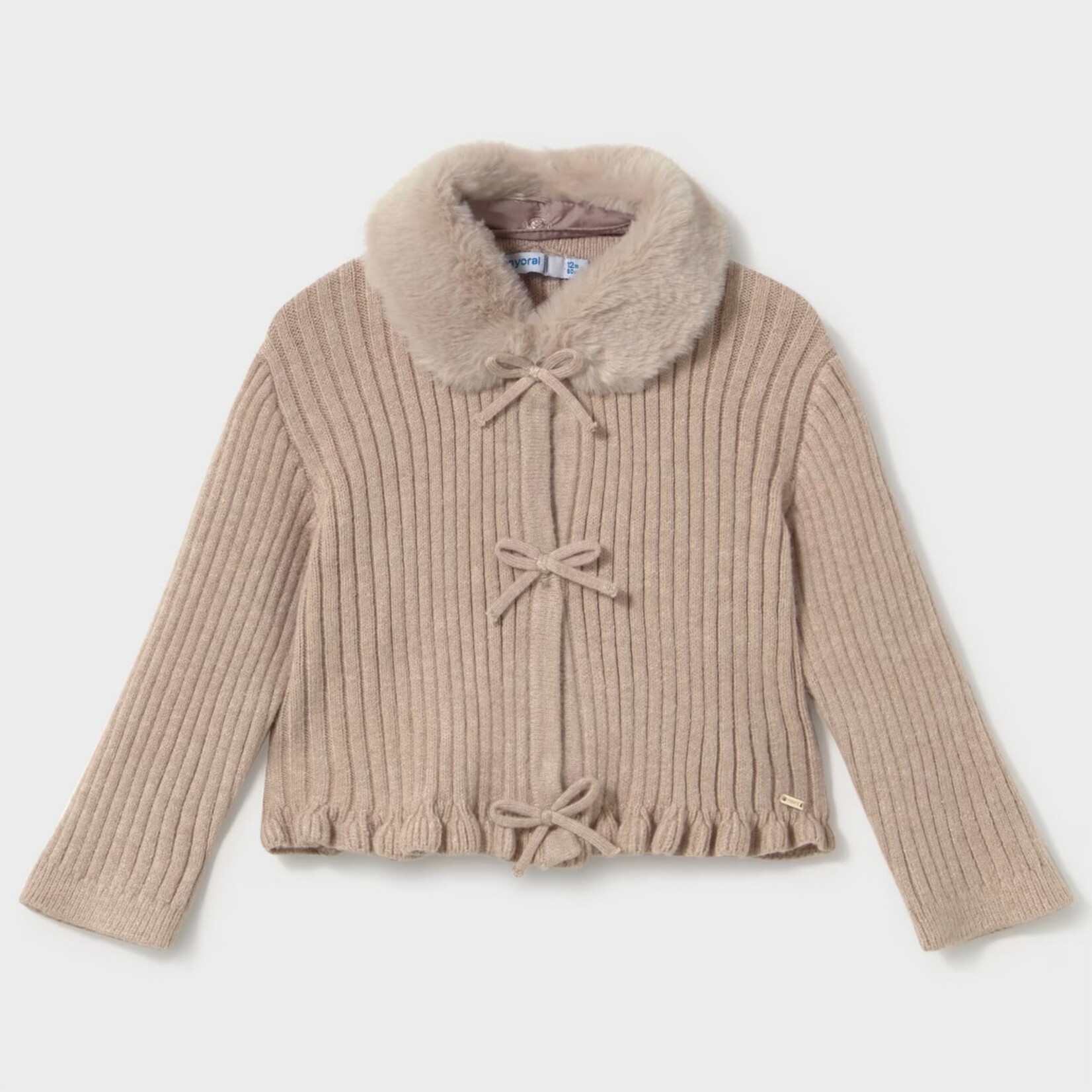 Mayoral Mayoral -  Faux Fur Collar Cardigan (2386)