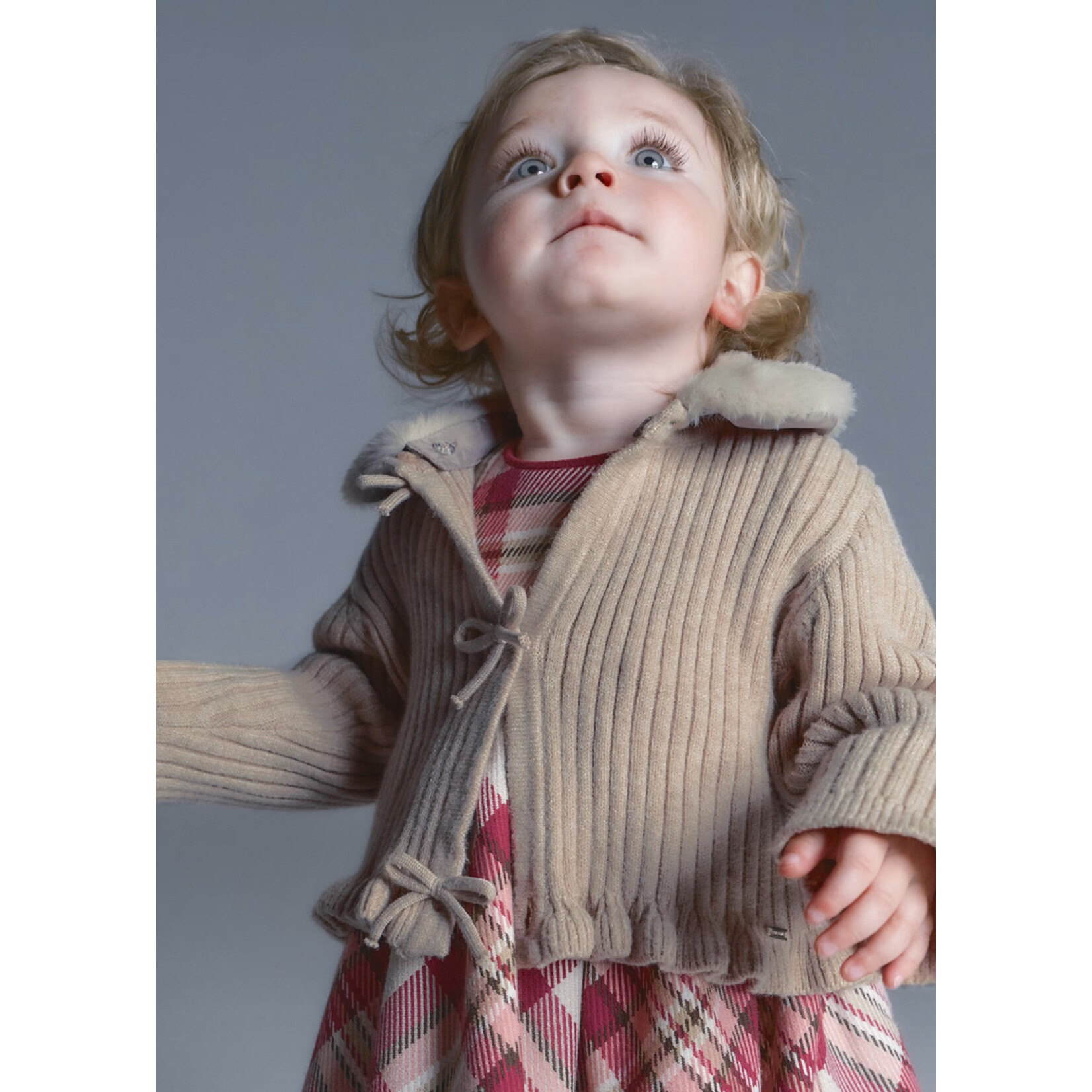 Mayoral Mayoral -  Faux Fur Collar Cardigan (2386)