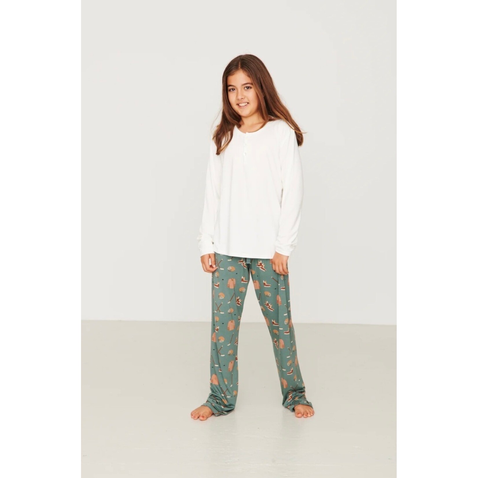 Bambi & Birdie Bambi & Birdie - 2Pc  Hockey Pajama Pants With T-Shirt