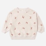 Quincy Mae Quincy Mae - Velour  Red Bows Sweatshirt
