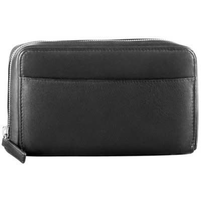 Derek Alexander Large Full Zip Organizer Clutch Wallet Black Women s Wallets