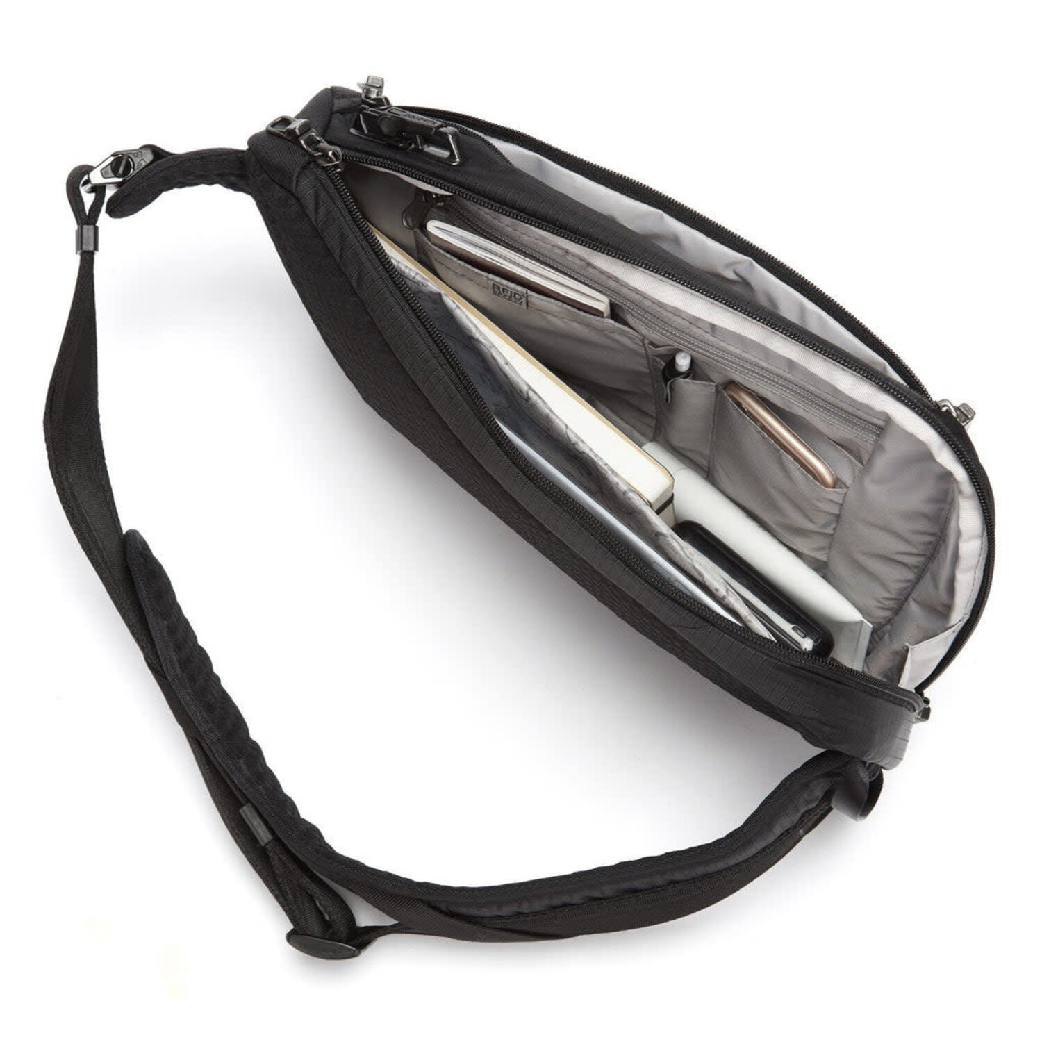Pacsafe Vibe 325 Sling Pack- Jet Black - Just Bags Luggage Center