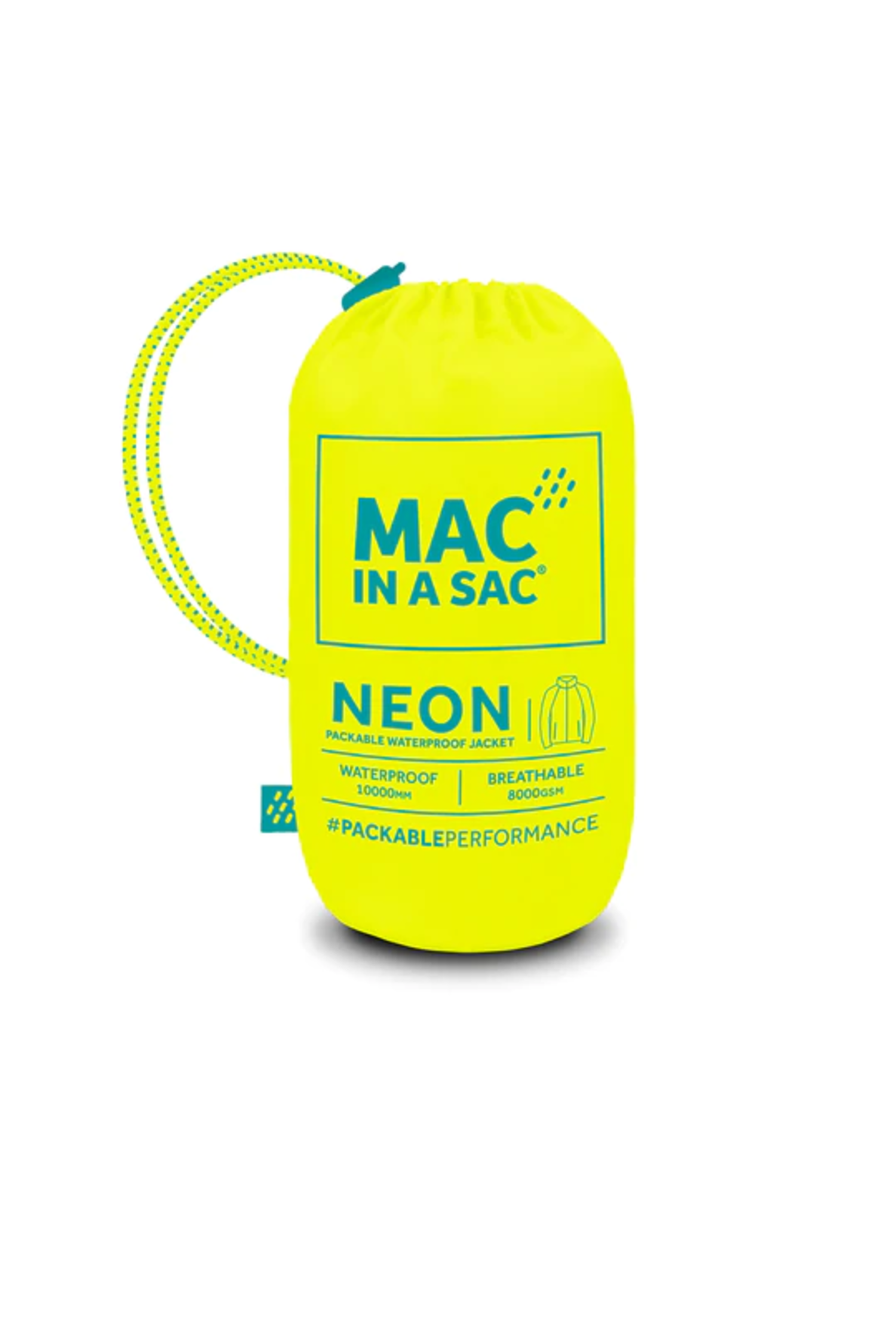 Mac In A Sac- Origin Unisex Packable Waterproof Jacket- Neon