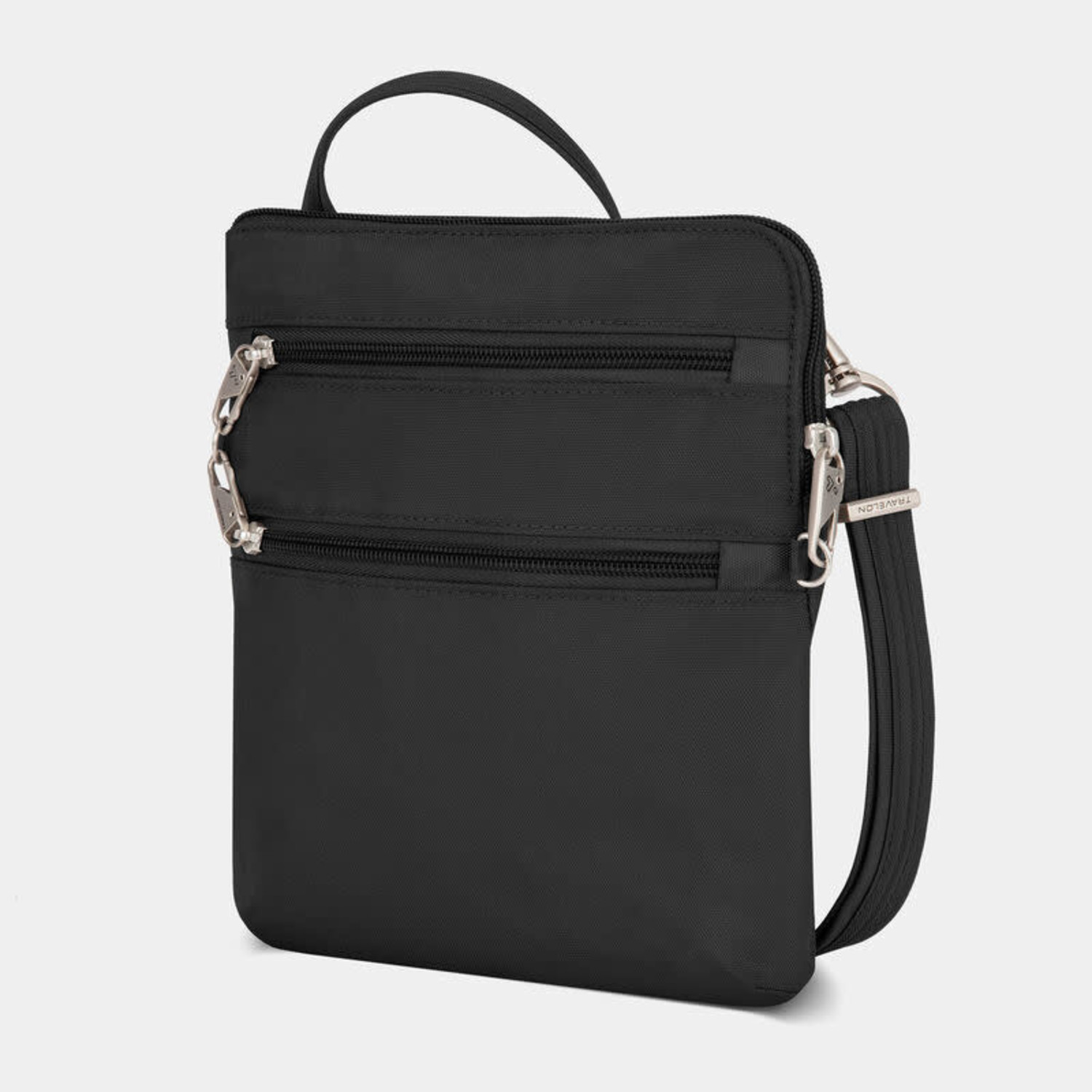 Travelon Anti Theft Classic Slim Double Zip Crossbody Black