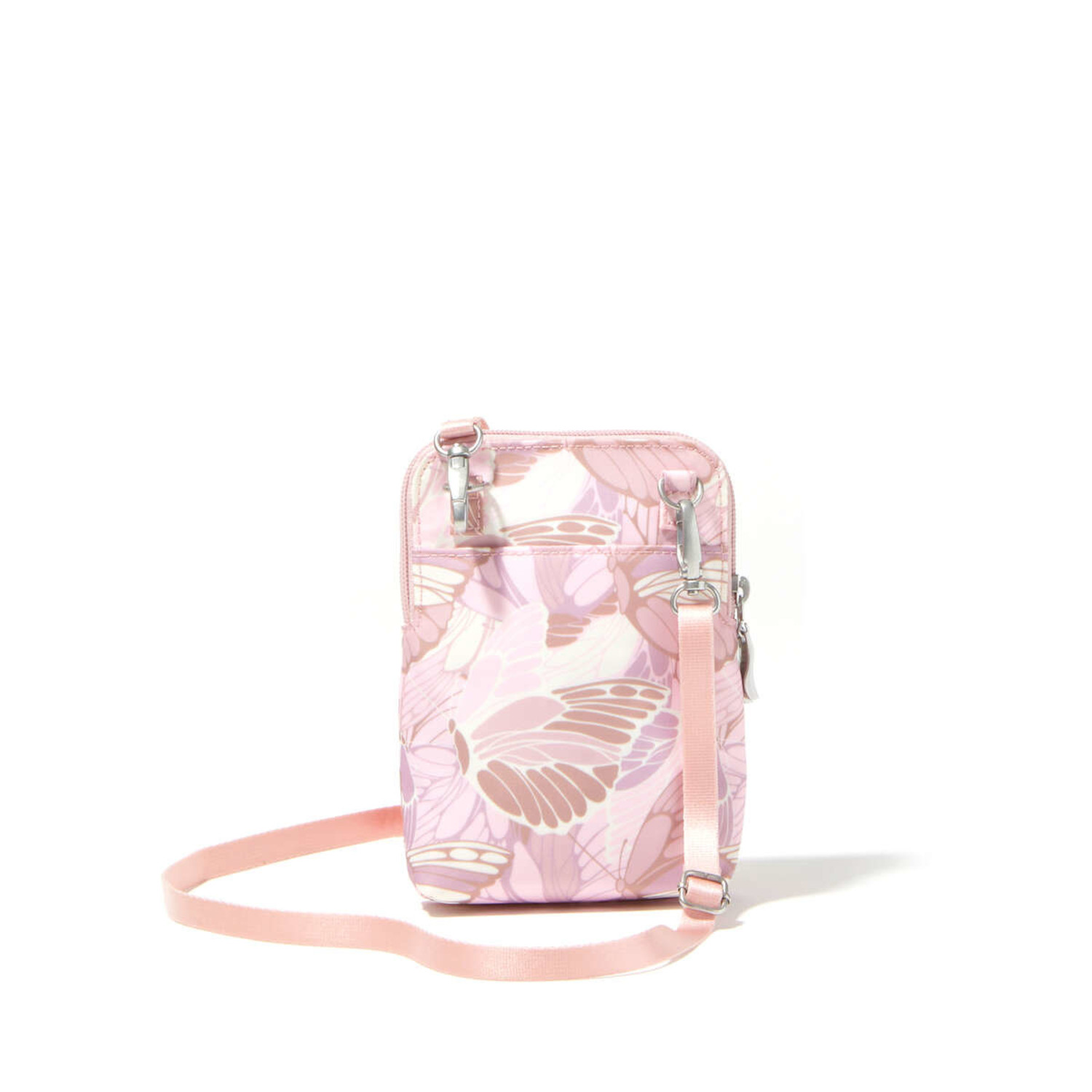 Baggallini Take Two RFID Bryant Crossbody Pink Butterfly Just