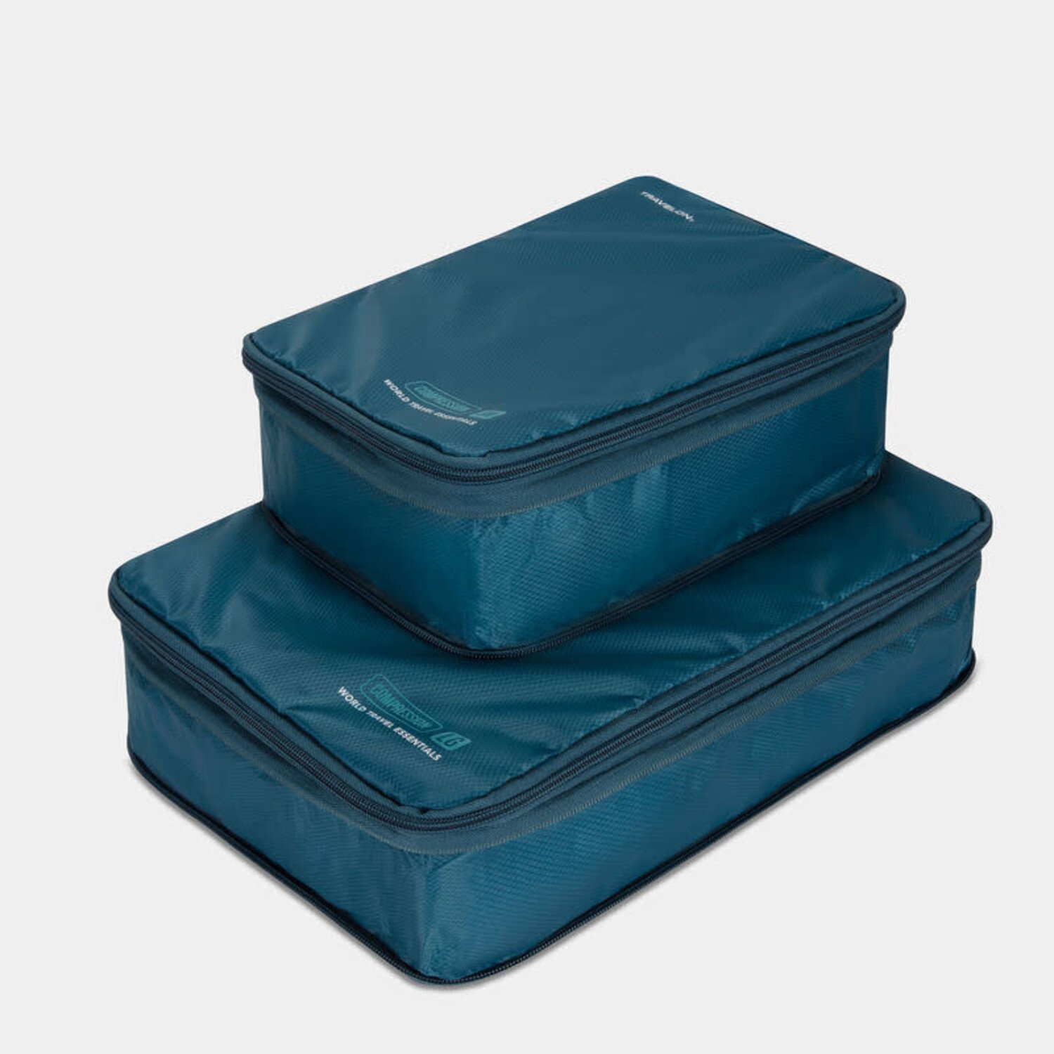 Travelon Set of 2 Compression Packing Cubes- Teal - Just Bags Luggage Center
