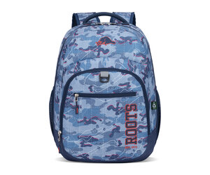 Roots 5911 15.6 Computer Backpack Grey Navy Print Just Bags Luggage Center