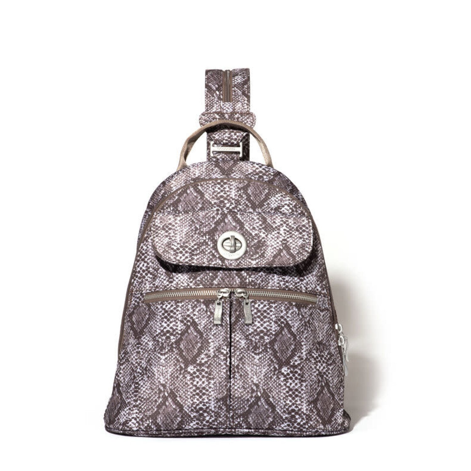 Baggallini Baggallini Naples Convertible Backpack Tan Python