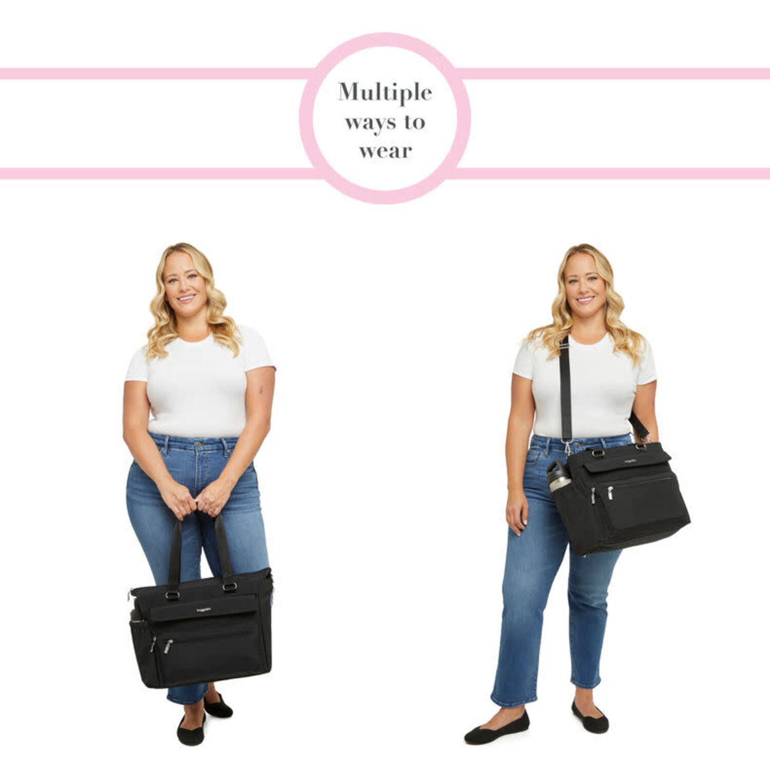 Baggallini Modern Laptop Tote French Navy Just Bags Luggage Center