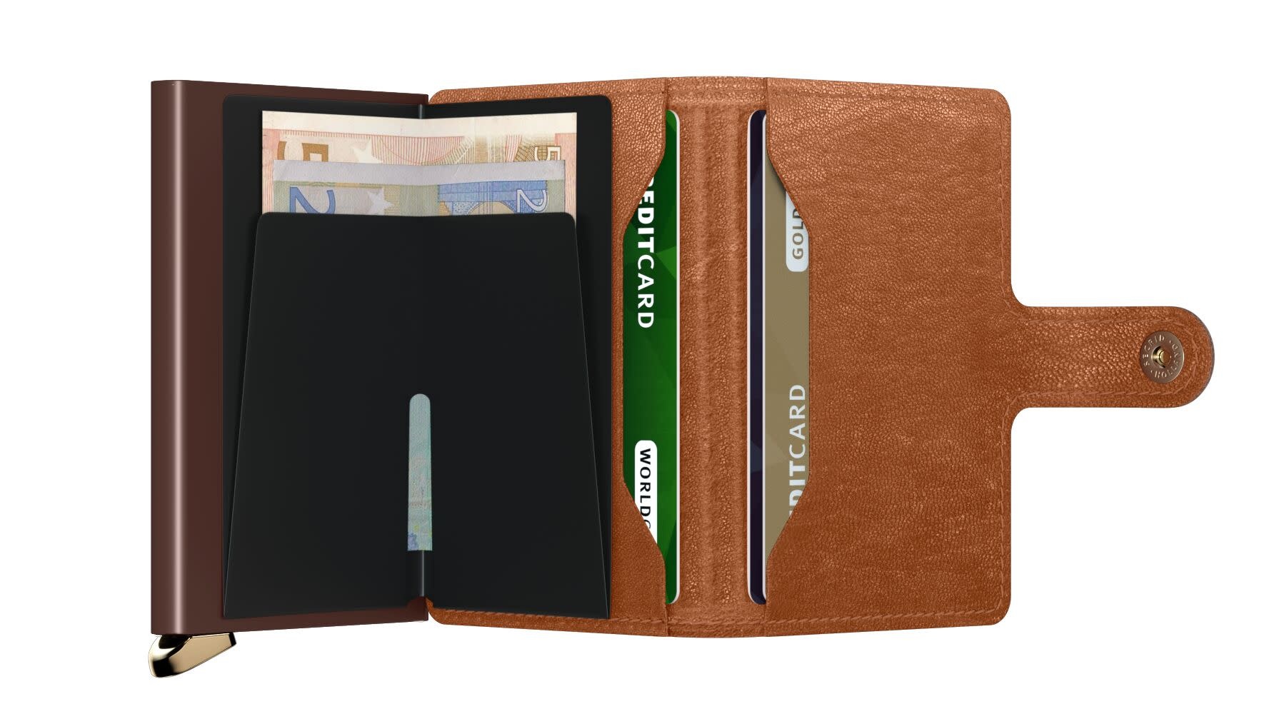 Secrid Premium Mini Wallet Emboss Lines -Cognac