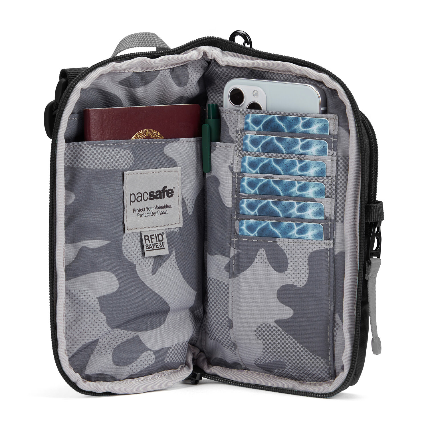 Pacsafe® GO Anti-Theft Tech Crossbody- Jet Black - Just Bags