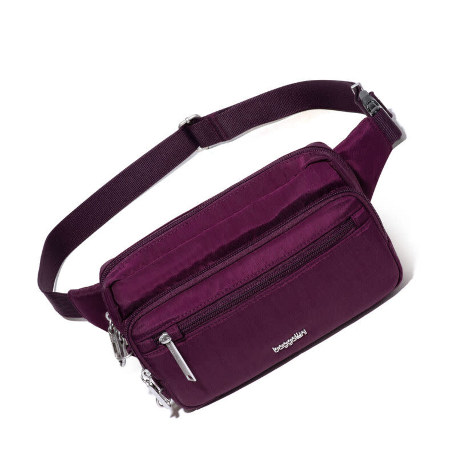 Baggallini Securtex Anti Theft Belt Bag Sling Mulberry