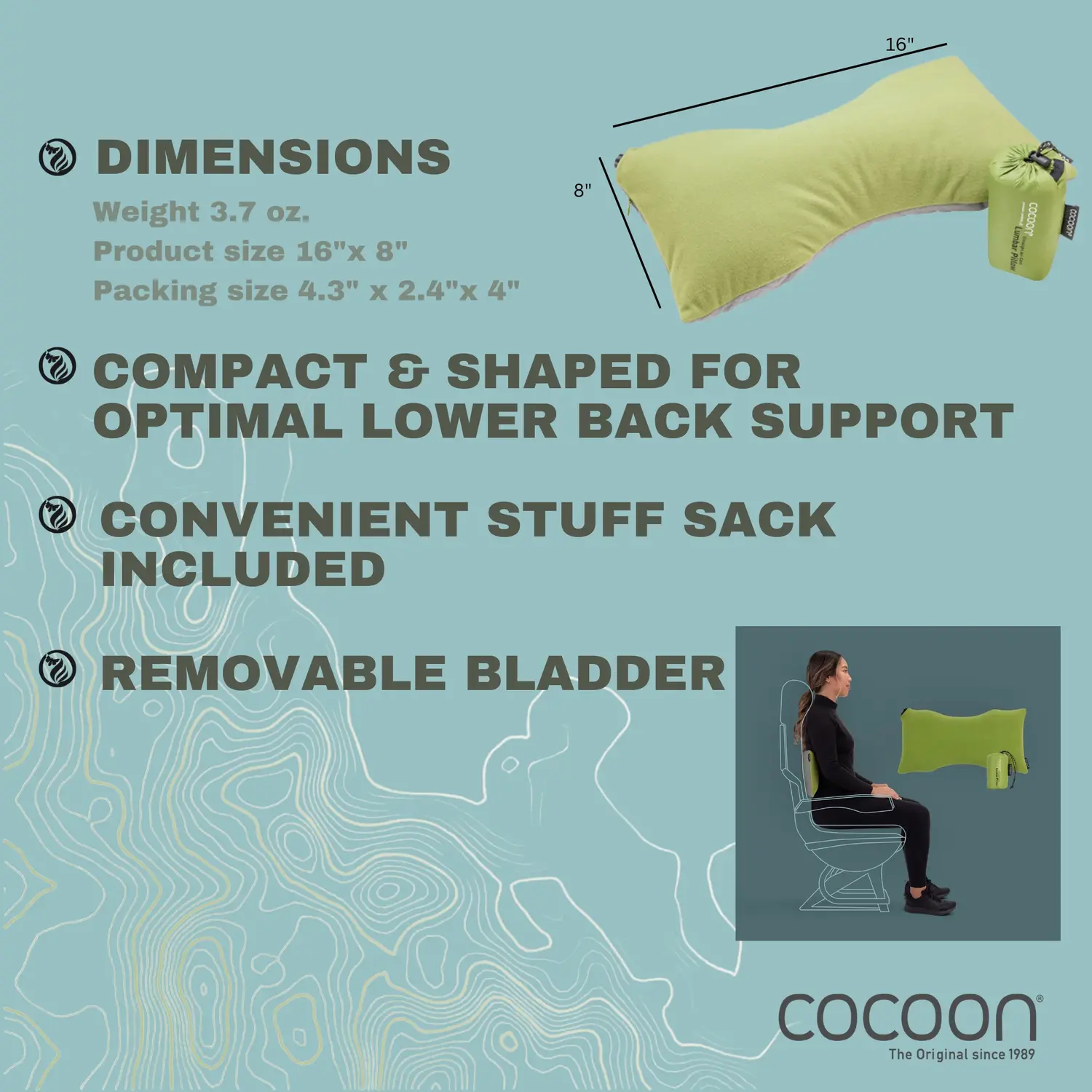 Cocoon Ultralight Lumbar AirCore Pillow Just Bags Luggage Center
