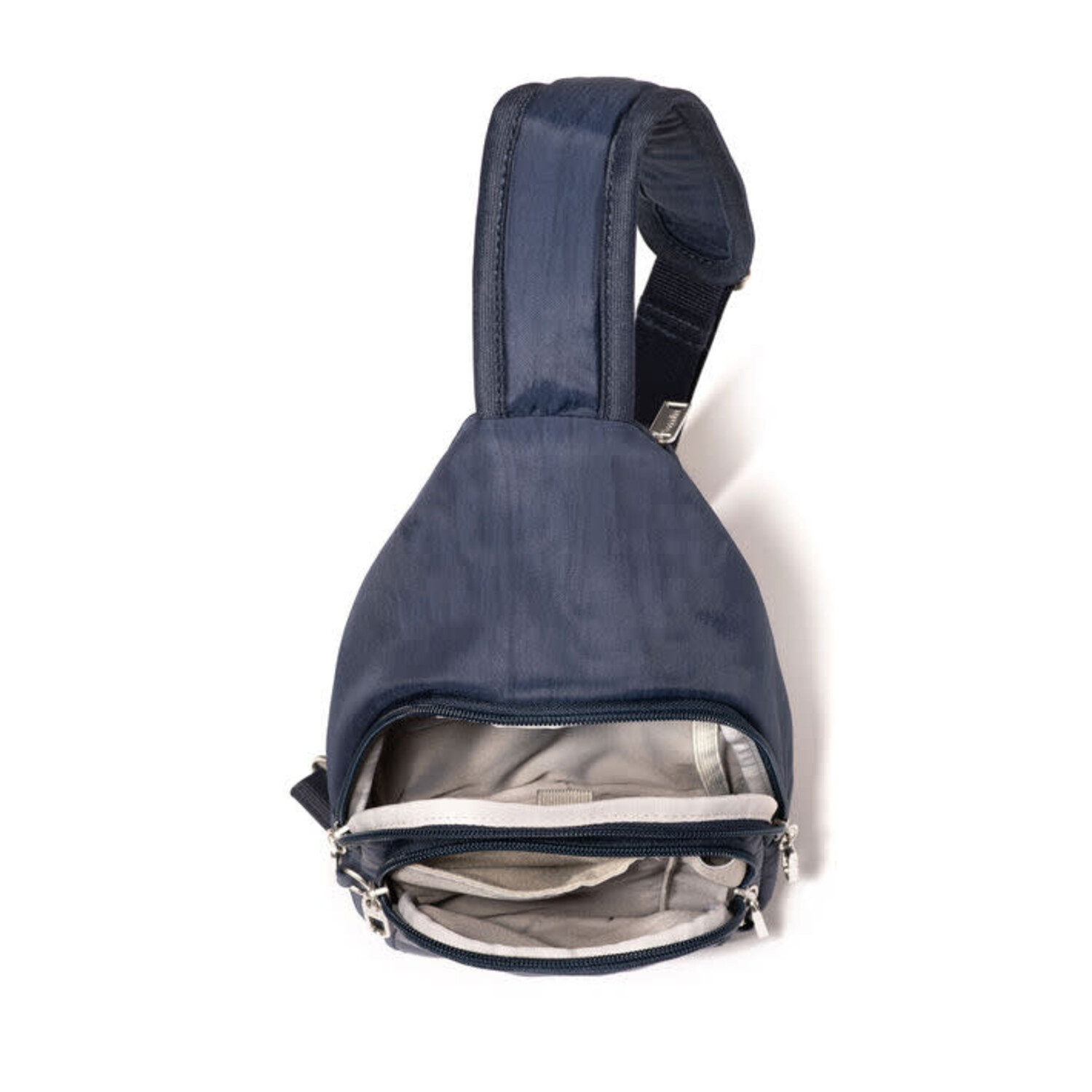 Baggallini Mini Sling Bag French Navy Crossbody Travel Backpack Water Resistant Securtex® Anti-Theft Mini Wallet Crossbody Bag by Baggallini  main image 2