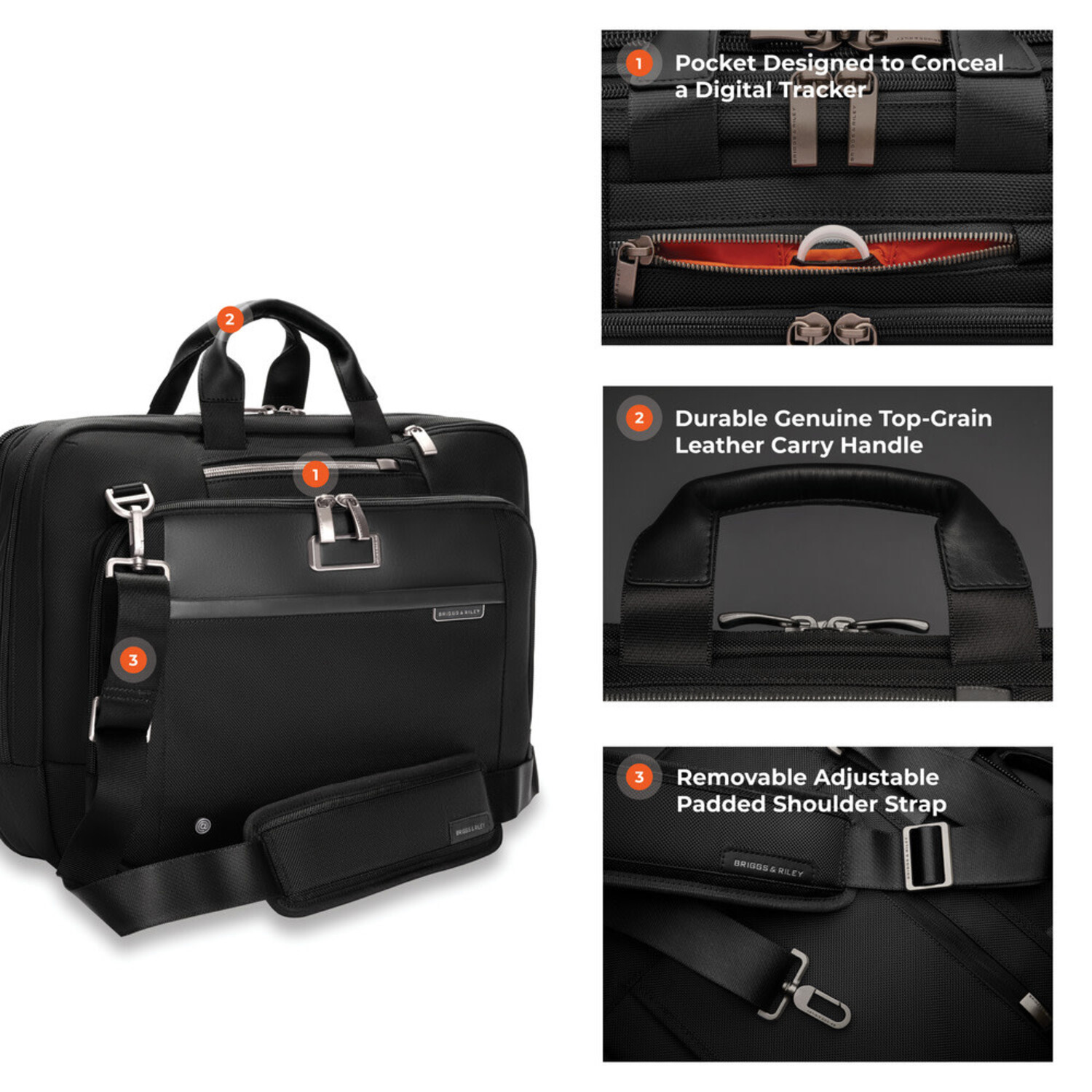 Briggs & Riley @Work Large Expandable Brief New - Black - Just 