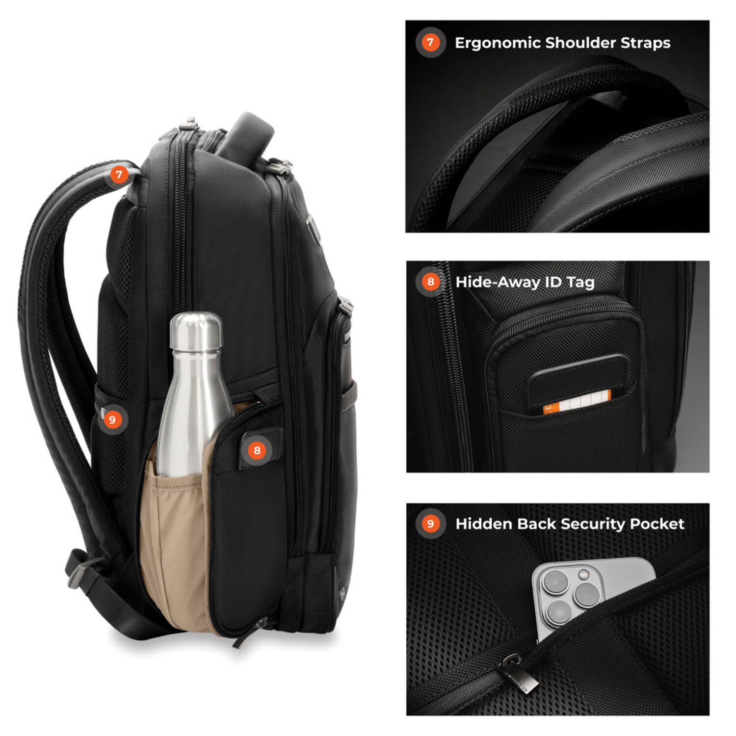 Briggs & Riley ブラック リュック Briggs & Riley HTA Medium Cargo Backpack- Black - Just Bags