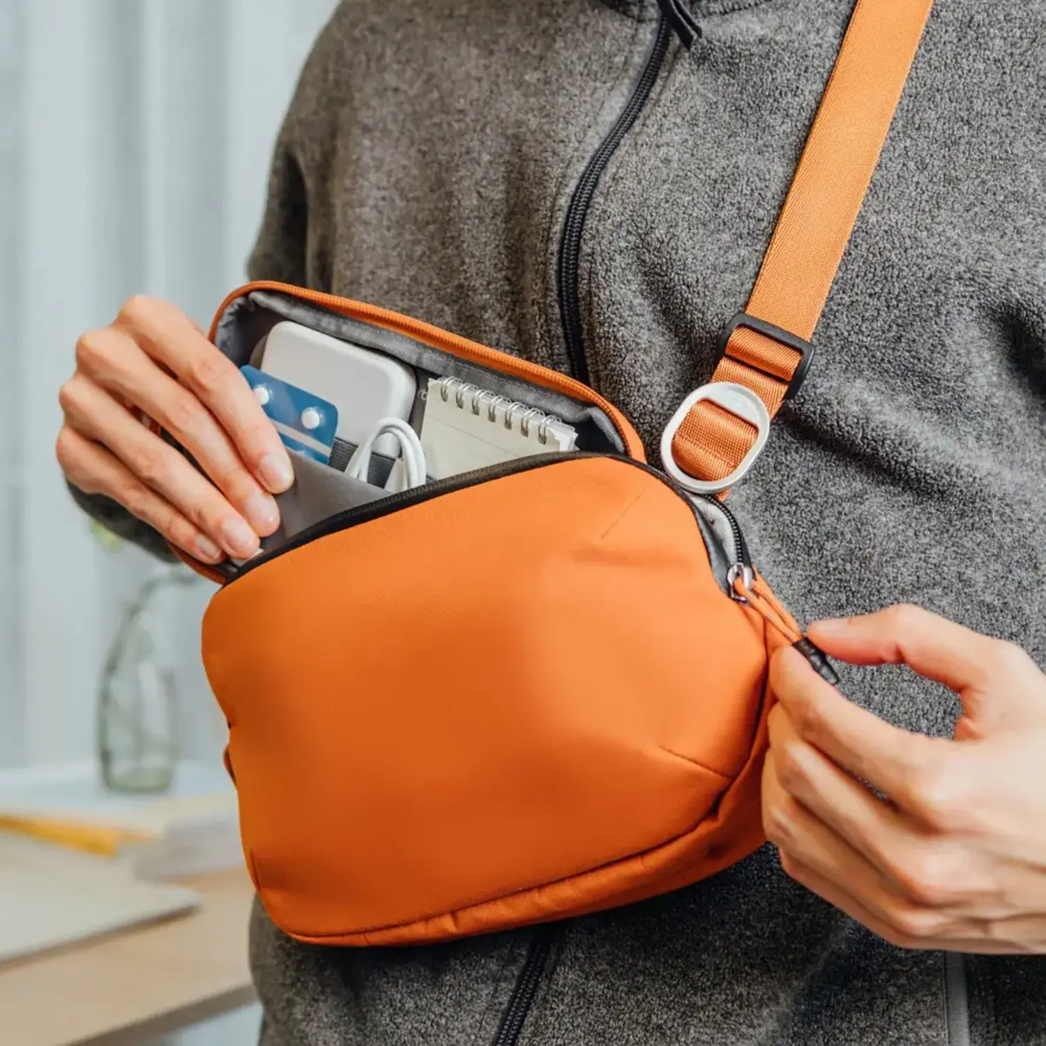 Orbitkey Urban Sling Mini (2L)- Terracotta - Just Bags Luggage Center