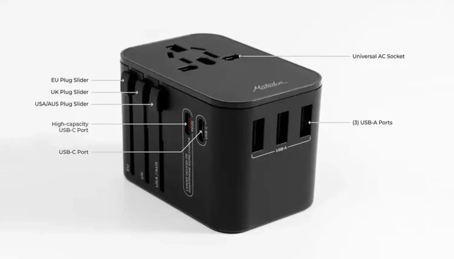 Matador Global Travel Adapter Black - Just Bags Luggage Center