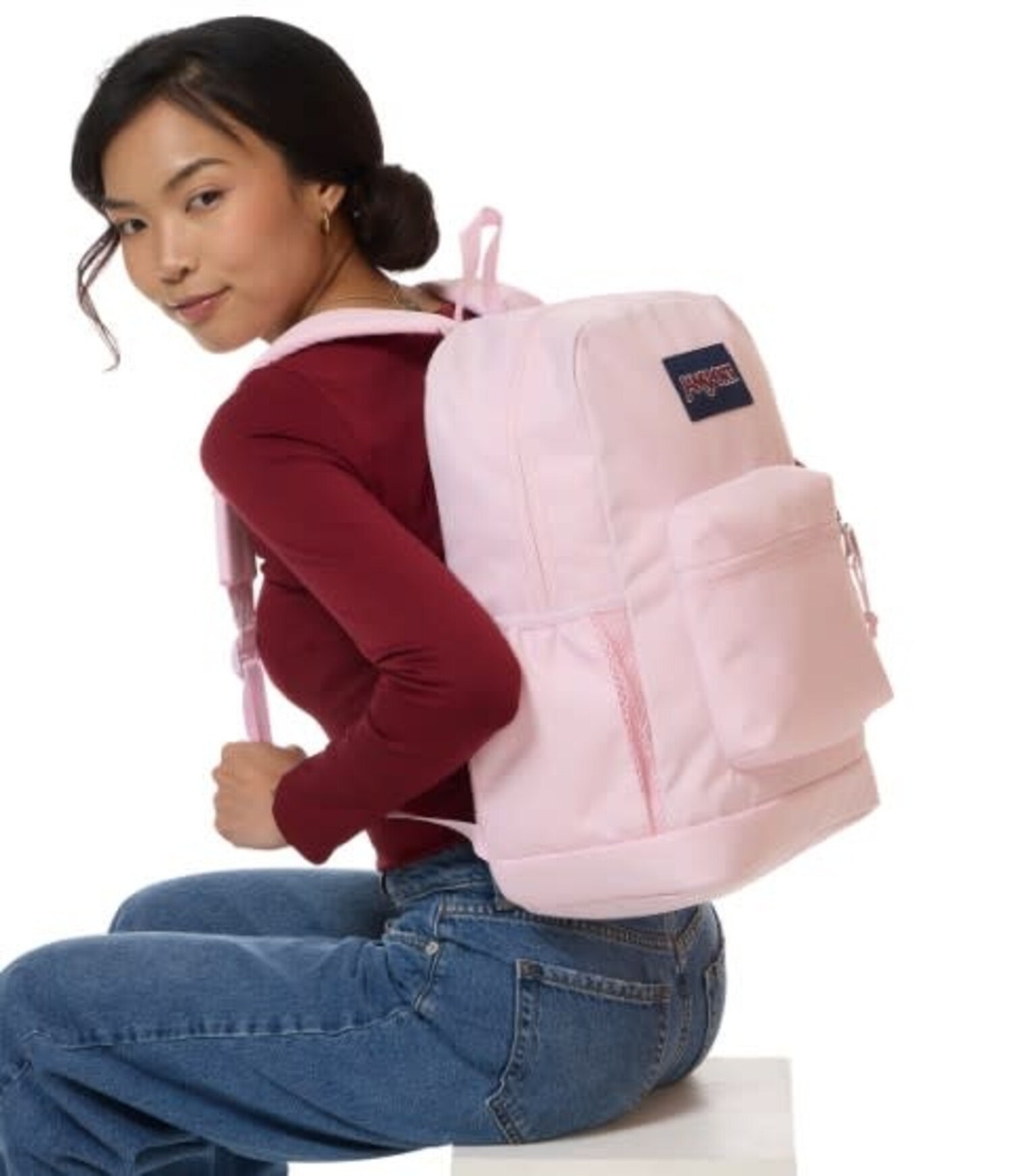 Jansport Cross Town Plus- Pink Ice - Just Bags Luggage Center