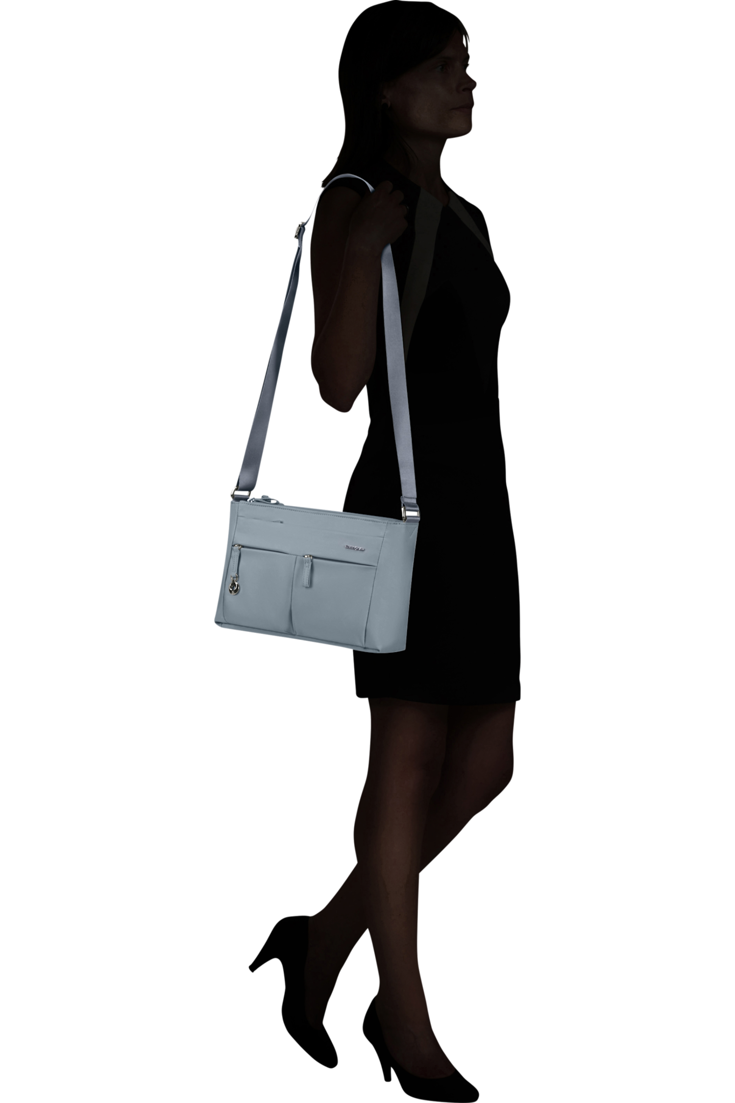 Samsonite Move 5.0 Horizontal Shoulder Bag- Dusty Blue - Just Bags