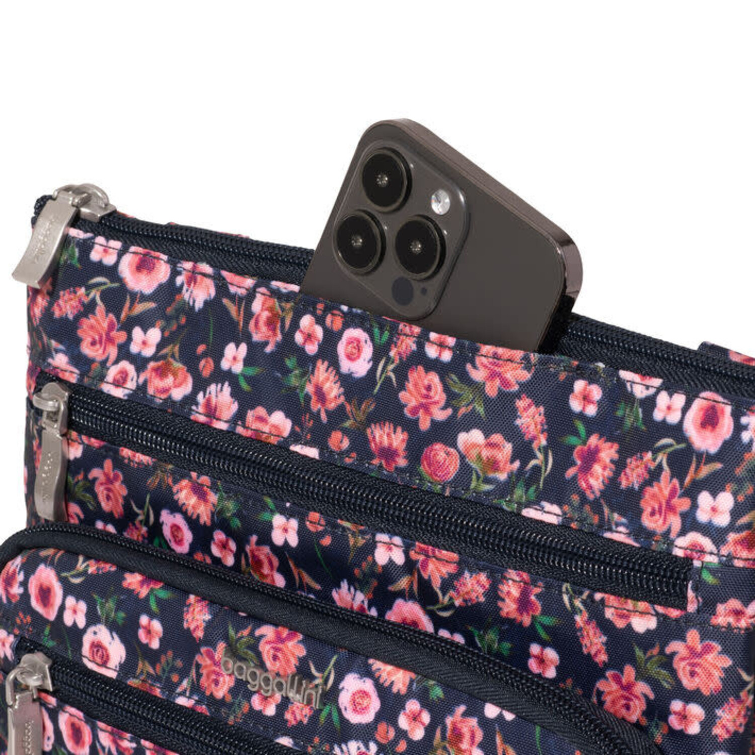 Baggallini Out and About Crossbody- Autumn Peony - Just Bags