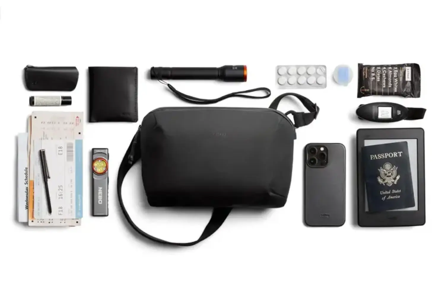 Bellroy Venture Travel Crossbody- Jet Black - Just Bags Luggage Center