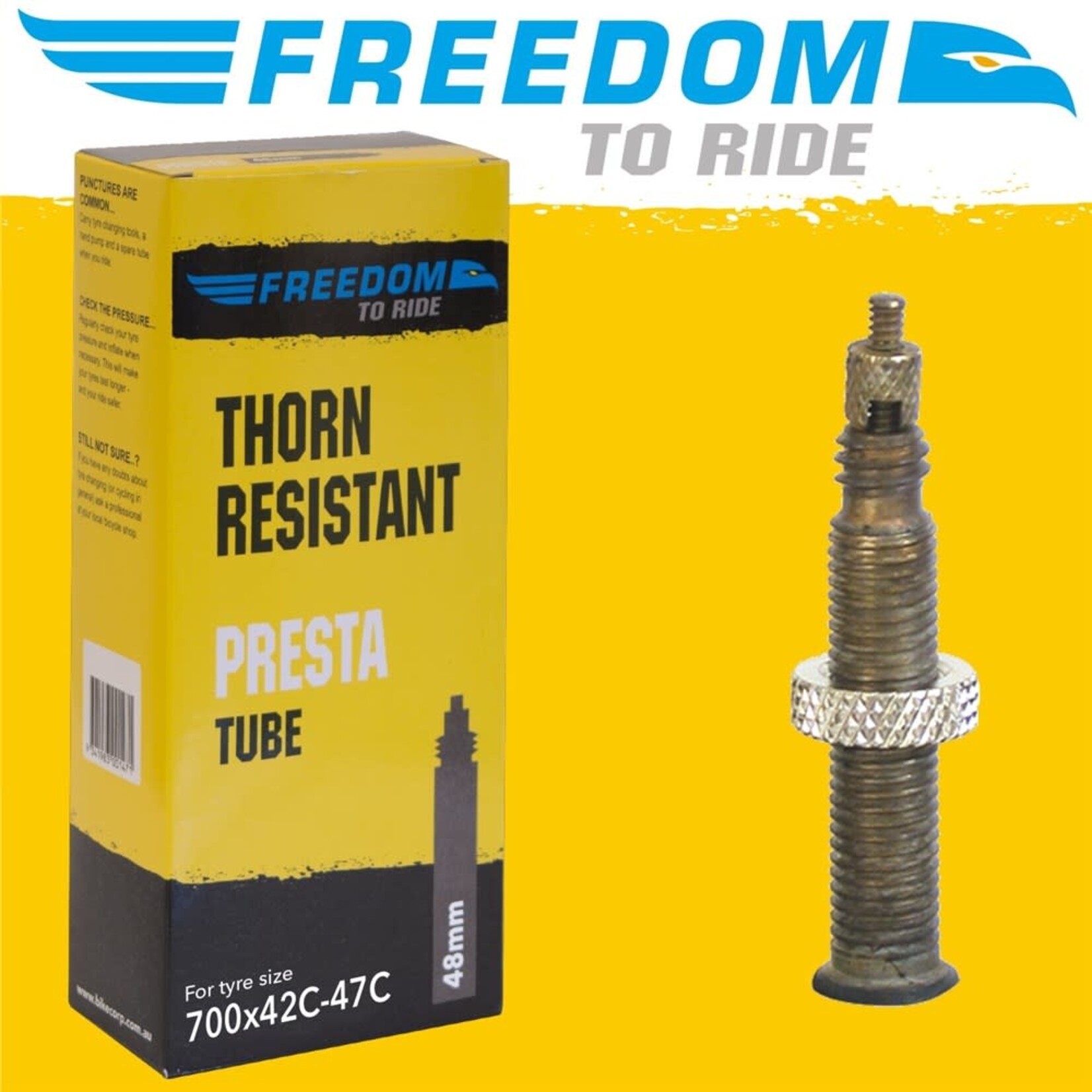 Freedom Thorn Resistant Presta Tube 700x42-47C (48mm valve)
