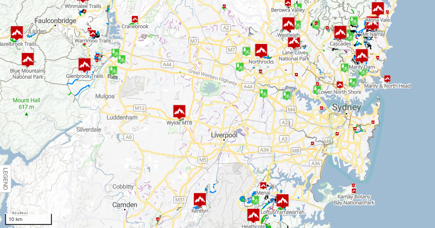 Sydney MTB Trails on TRAILFORK