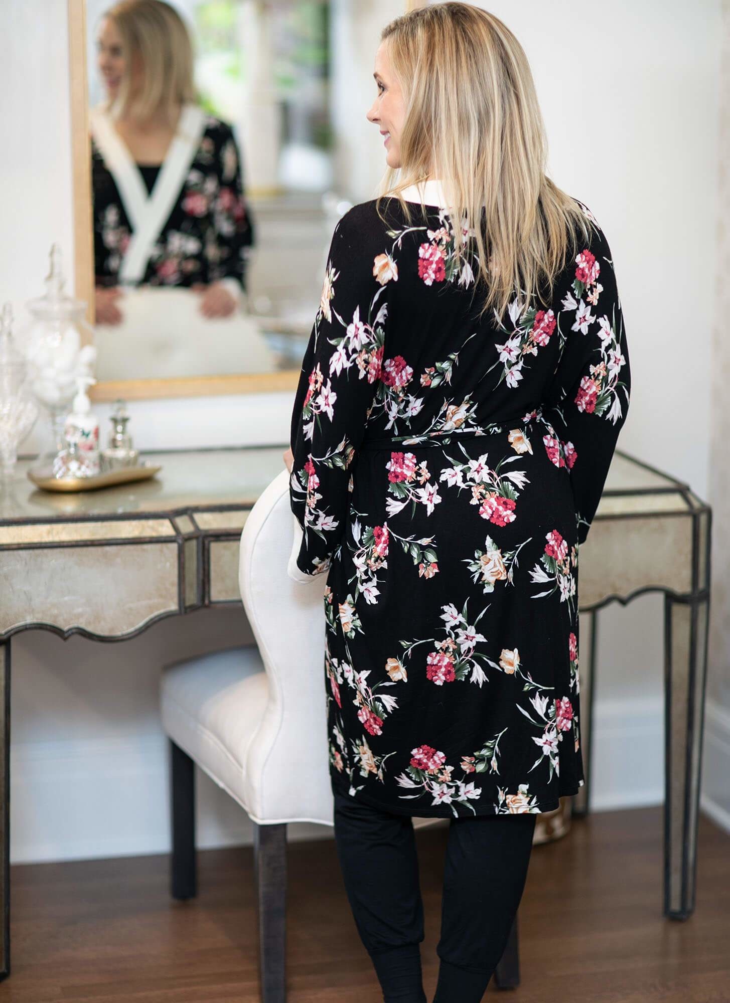 Grace Floral Short Robe - MonAmie Boutique