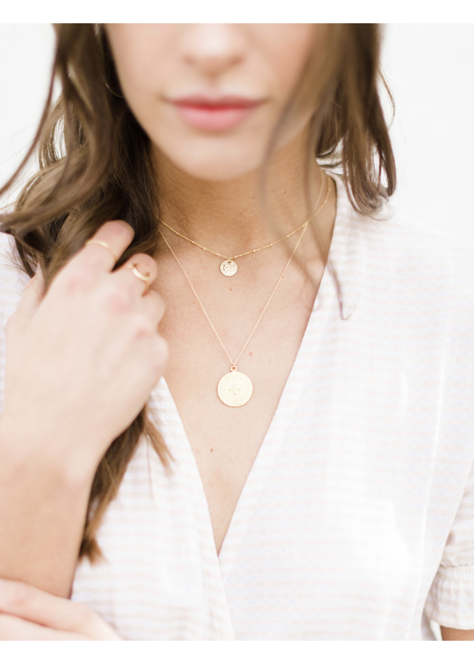 Lavender Grace Mini Coin Necklace Monamie Boutique Lavender Grace Mini Coin Necklace Monamie Boutique