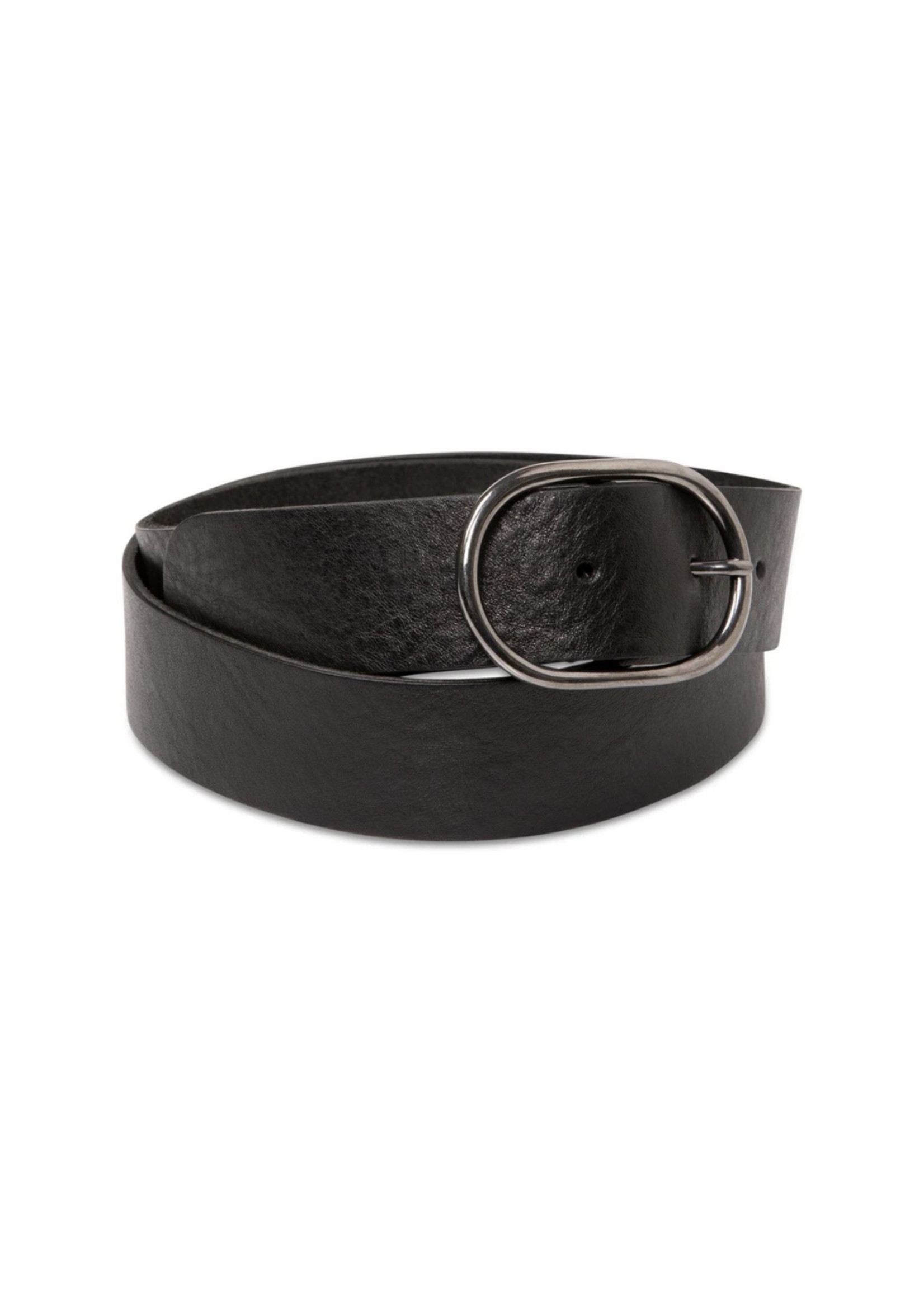 YAYA Yaya - Leather belt with Oval Buckle