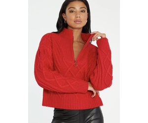 Sanctuary - Zip up Cable Sweater - MonAmie Boutique