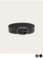 YAYA Yaya - Leather belt with Oval Buckle