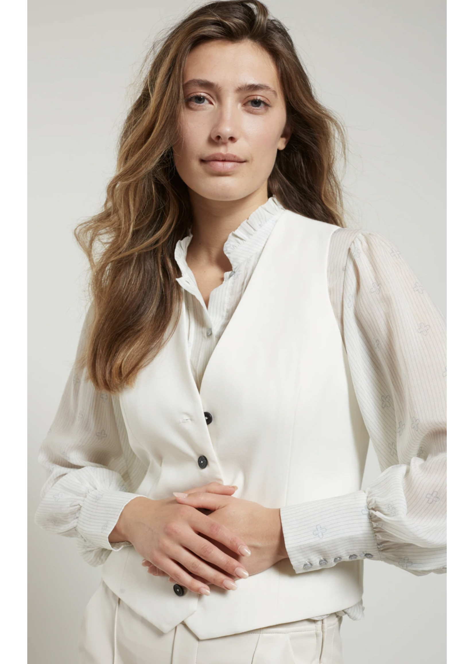 YAYA Yaya- Printed Long Sleeve Blouse with volume Sleeve