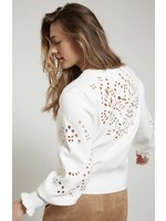 Yaya Yaya - Embroidery Sweater with Ruffle