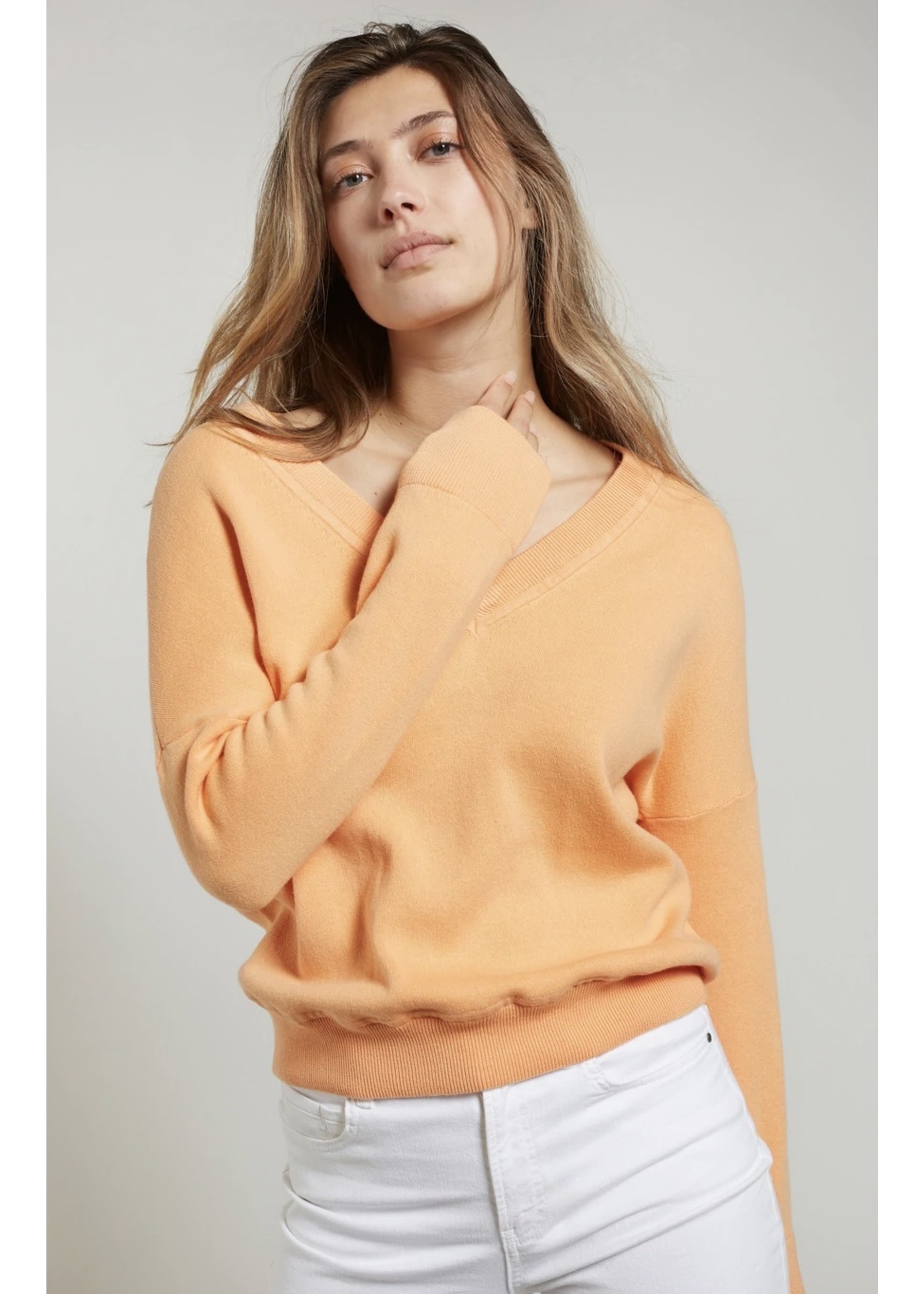 YAYA Yaya - Boxy V-Neck Sweater Long Sleeves