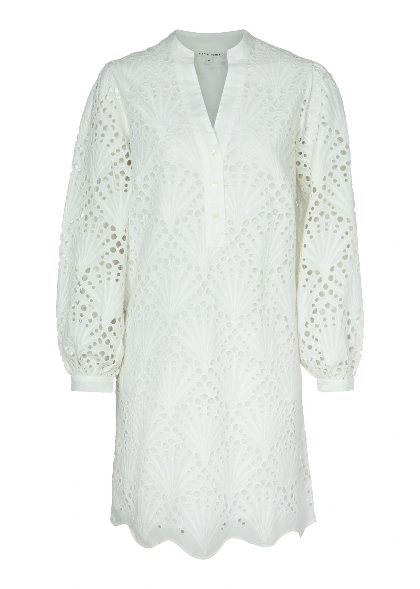 YAYA Yaya - Long Sleeve Broderie Anglaise Dress