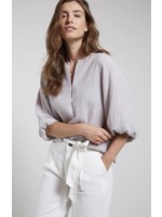 Yaya Yaya - Top with 3/4 sleeves and half button placket in cotton