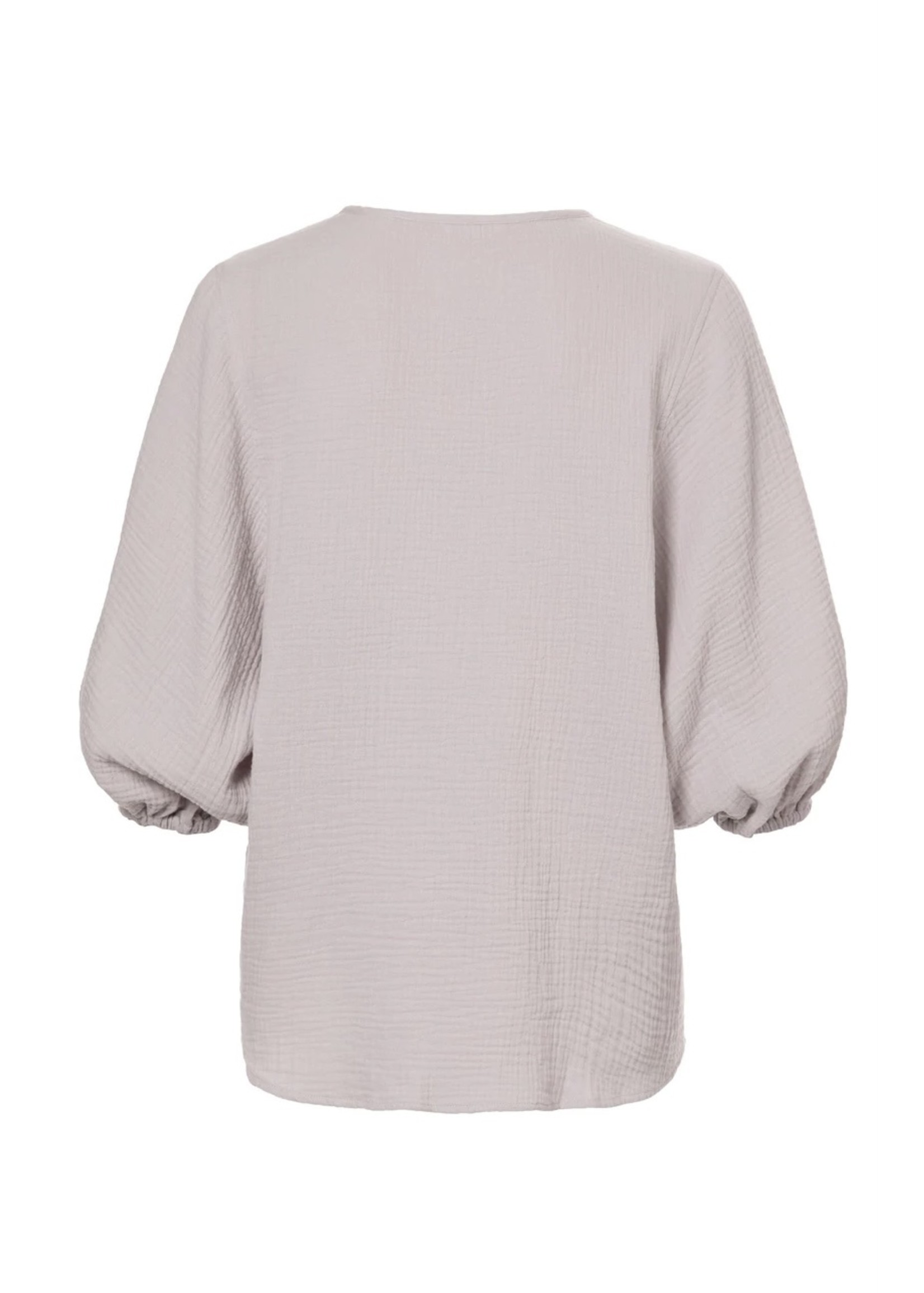 YAYA Yaya - Top with 3/4 sleeves and half button placket in cotton