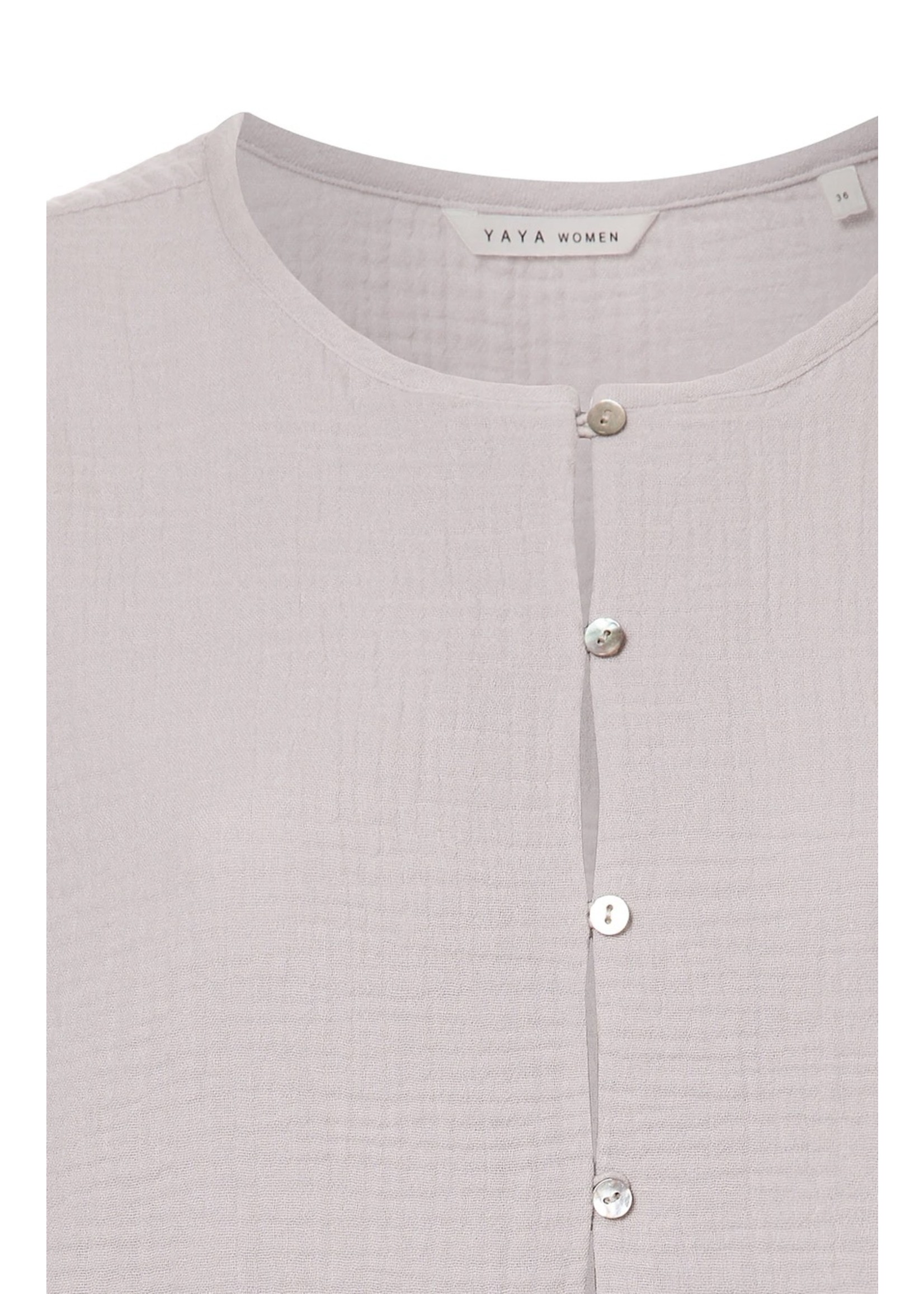 YAYA Yaya - Top with 3/4 sleeves and half button placket in cotton