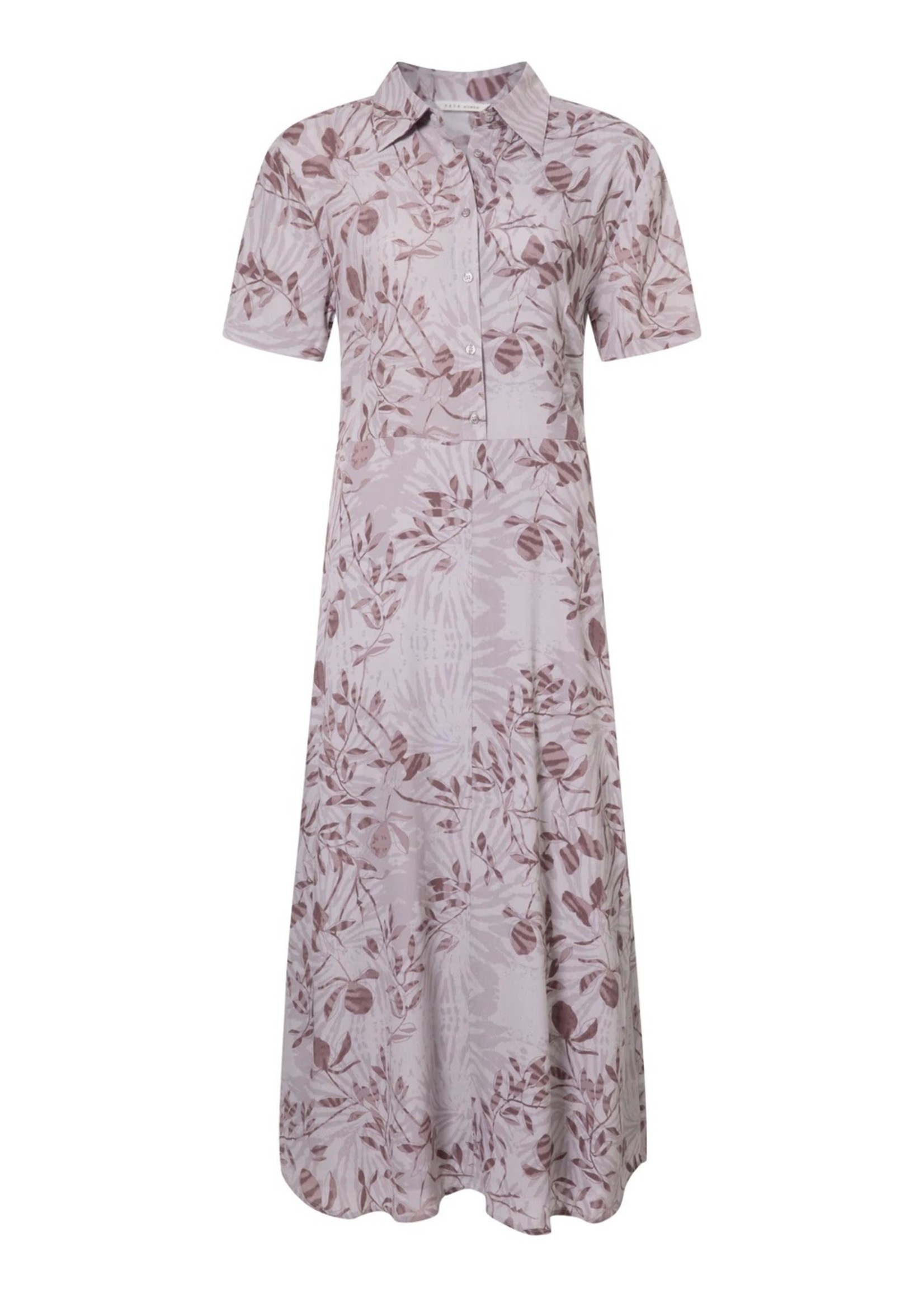 YAYA Yaya - Printed short sleeve dress with knotted waist detail