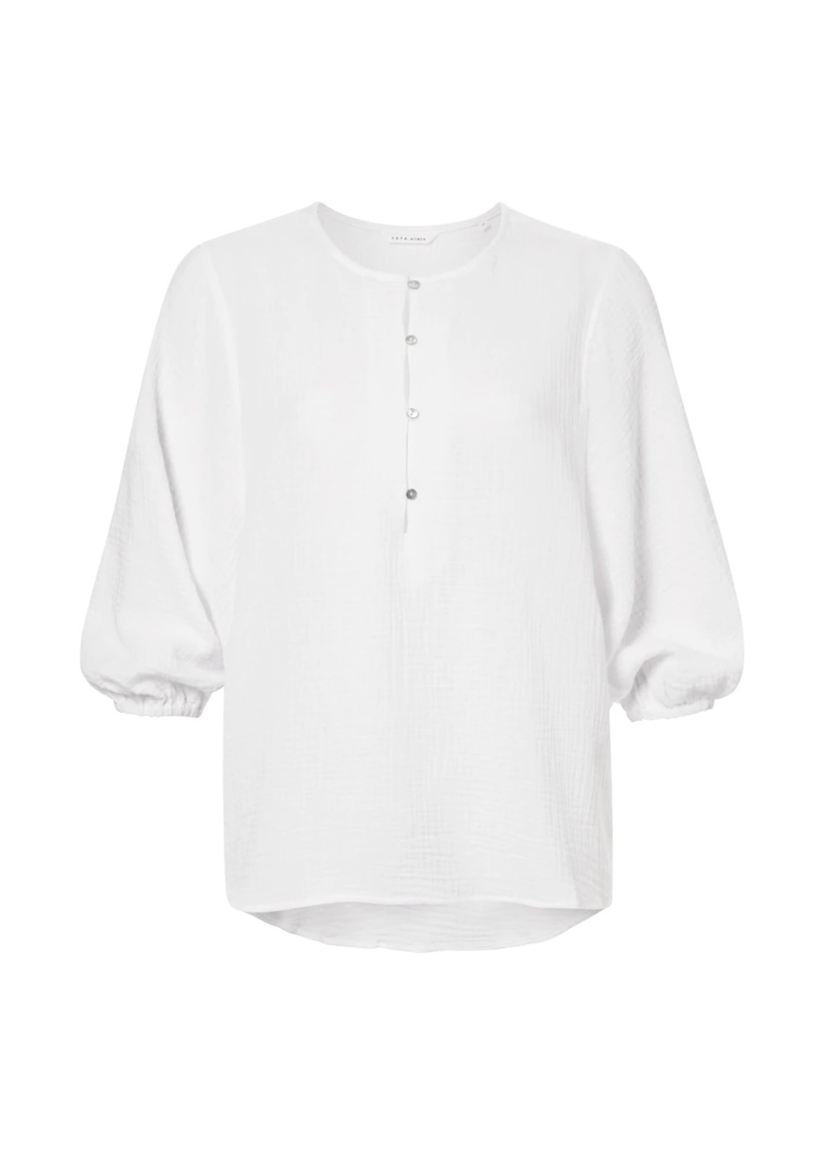 YAYA Yaya - Top with 3/4 sleeves and half button placket in cotton