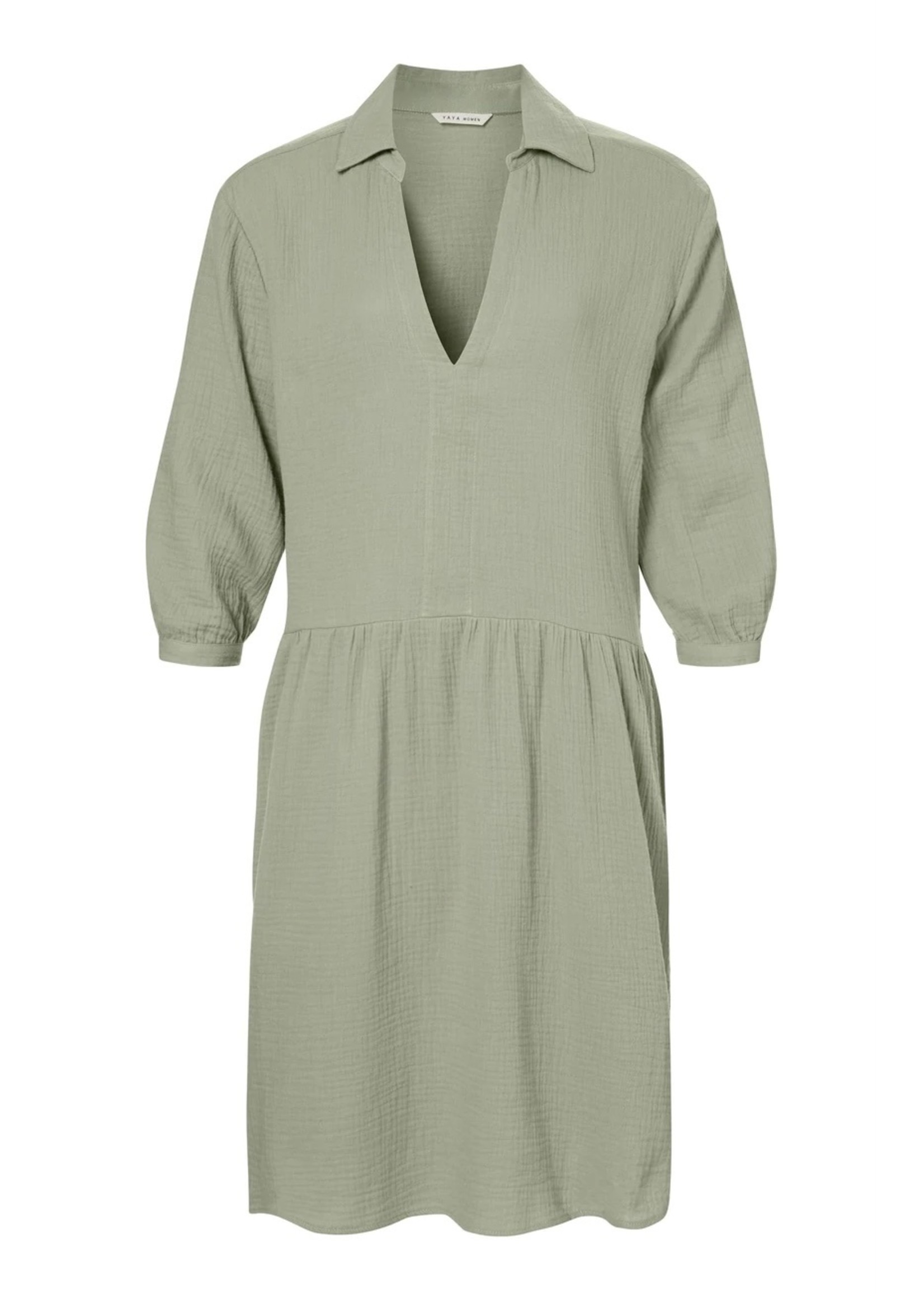 YAYA Yaya - Mini Long Sleeve Dress in Cotton