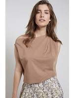 YAYA Yaya - asymmetric top with pleats on shoulder