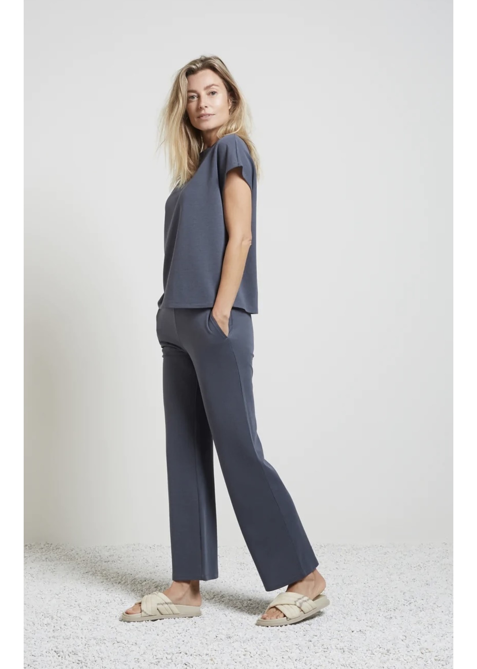 YAYA Yaya - Jersey Wide Leg Trousers With Smocked Waist