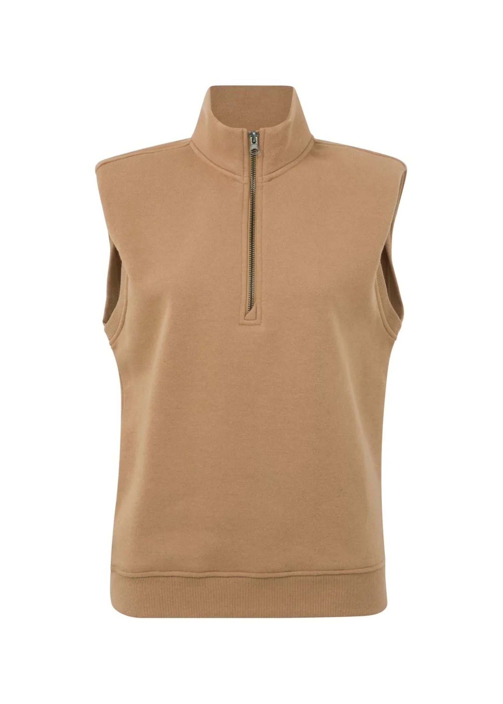 YAYA Yaya - Half Zip Sleeveless Sweatshirt with shoulder pads